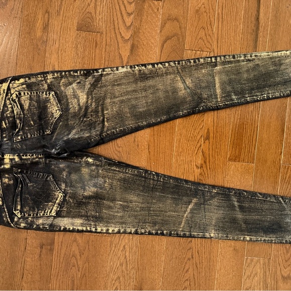 BNWT bebe Black and Gold / Copper Skinny Jeans - Picture 3 of 11